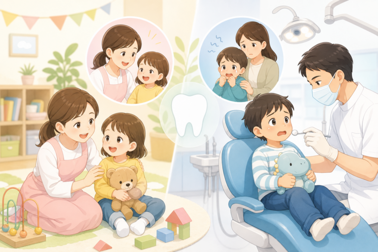 保育士スタッフがいる歯科と通常の歯科、子どもの安心感はどう違う？