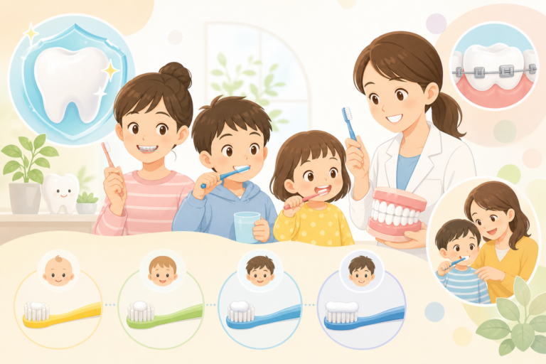年齢別フッ素入り歯磨き粉の正しい使い方—何歳からどれくらい使う？